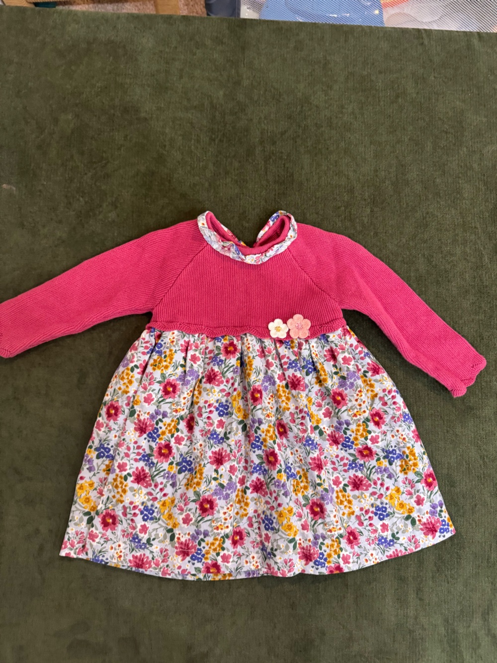Mayoral Pink Knit Floral Dress
